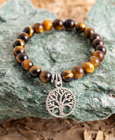 Tigerauge Armband mit Yggdrasil Charm – Ansicht 2