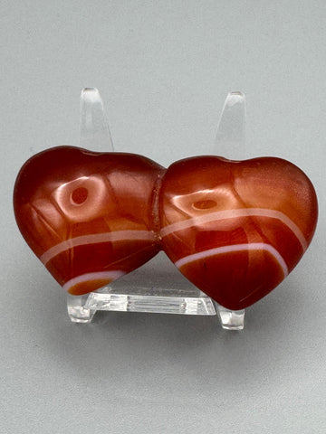 Edelstein Doppelherz poliert