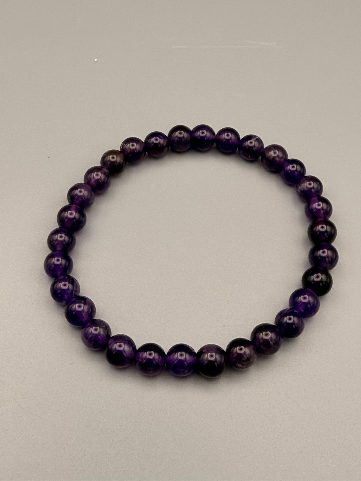 Amethystquarz Armband – Kugelarmband ca. 6 mm / 19 cm