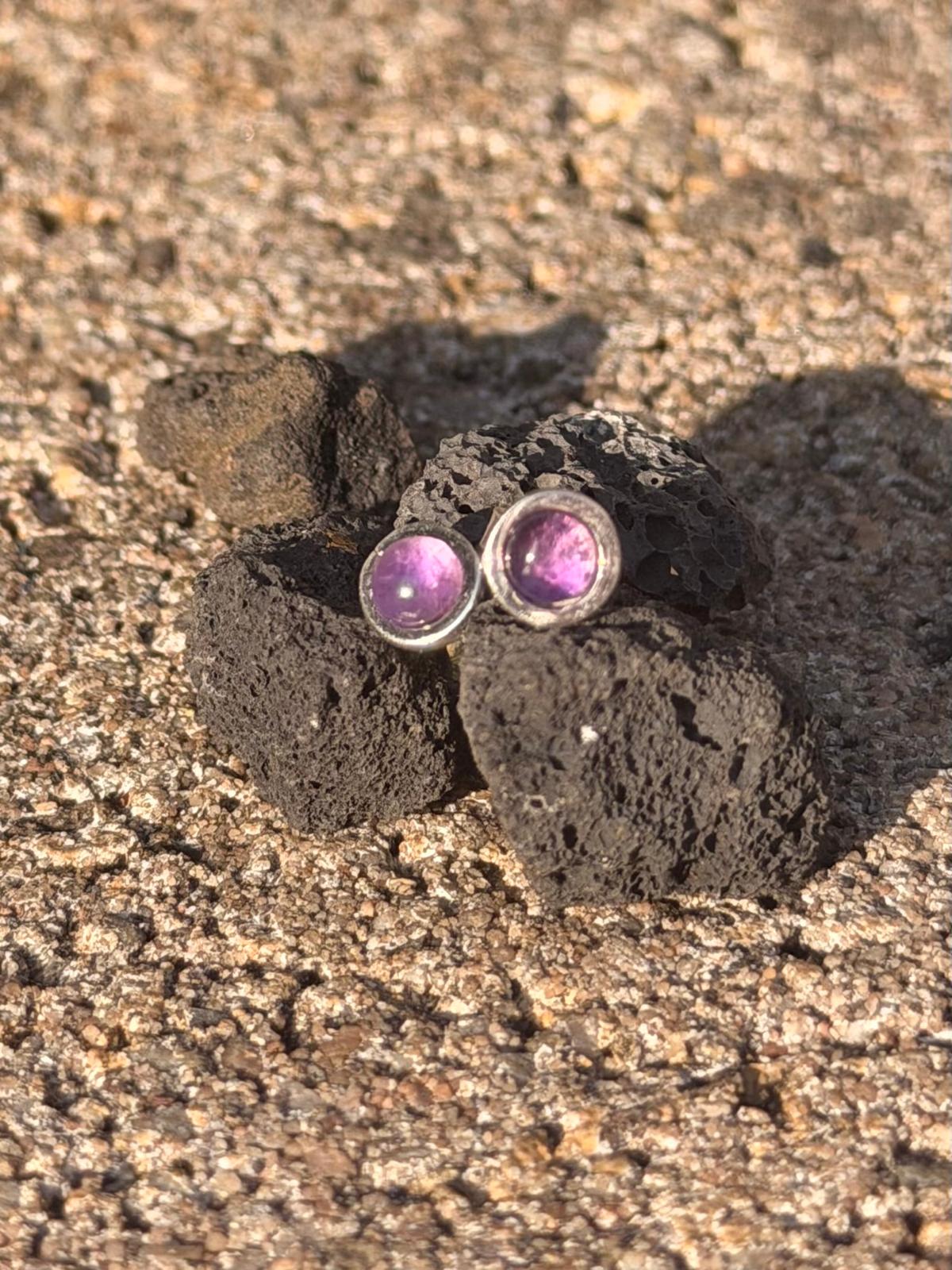 Amethyst Ohrstecker – 925er Sterlingsilber
