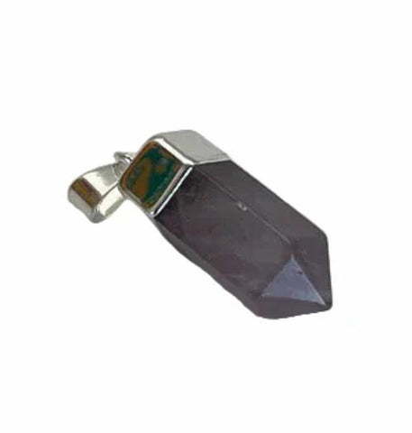 Kristallspitze Anhänger 2 cm – versilbert & nickelfrei | Bergkristall, Rosenquarz, Citrin oder Amethyst