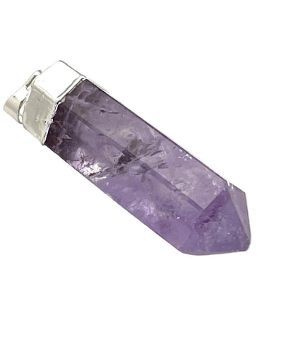 Kristallspitze Anhänger 2 cm – versilbert & nickelfrei | Bergkristall, Rosenquarz, Citrin oder Amethyst