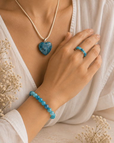 Apatit Schmuckset – Inspiration, Ausdruck & innere Klarheit | Bedeutung & Wirkung