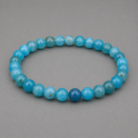 Apatit blau Armband 6 mm – Klarheit, Motivation & innere Ausrichtung