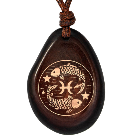 Sternzeichen-Amulett Braun Fische – Seelenecho