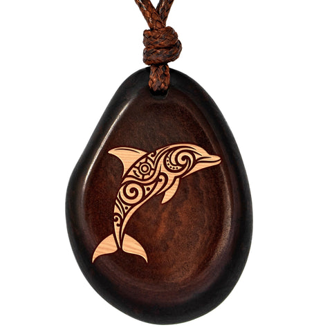 Taguanuss-Kette Braun Delfin – Seelenecho