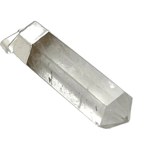Kristallspitze Anhänger 2 cm – versilbert & nickelfrei | Bergkristall, Rosenquarz, Citrin oder Amethyst
