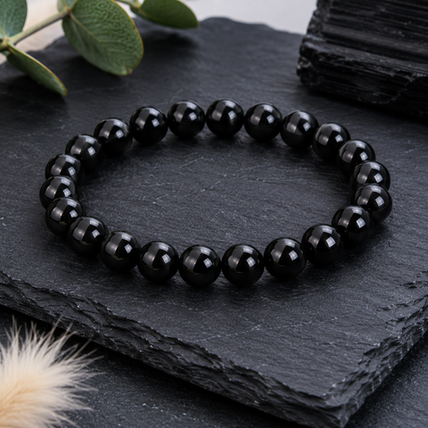 Schörl Armband Kugel ca. 0,8 cm / 19 cm – Schutz, Erdung & innere Stabilität | Bedeutung & Wirkung