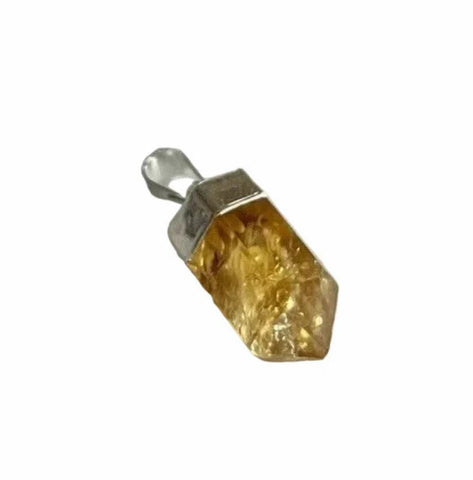 Kristallspitze Anhänger 2 cm – versilbert & nickelfrei | Bergkristall, Rosenquarz, Citrin oder Amethyst