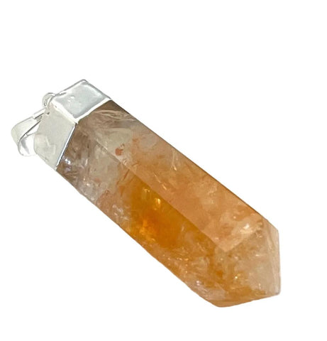 Kristallspitze Anhänger 2 cm – versilbert & nickelfrei | Bergkristall, Rosenquarz, Citrin oder Amethyst
