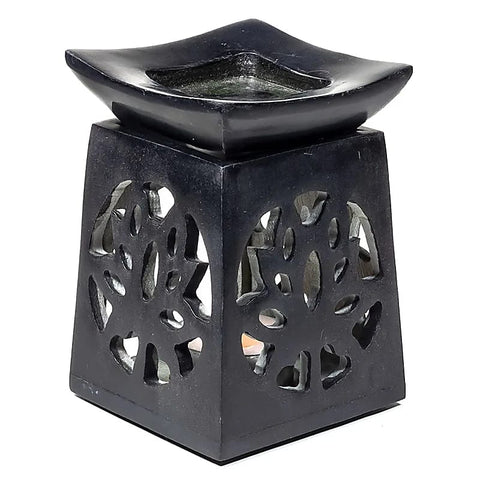 Duftlampe Lotus – schwarzer Speckstein