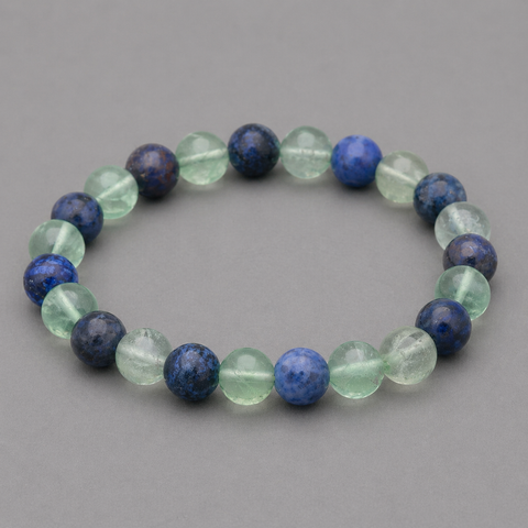 Dumortierit & Fluorit Armband 8 mm – Klarheit, Ruhe & harmonische Balance