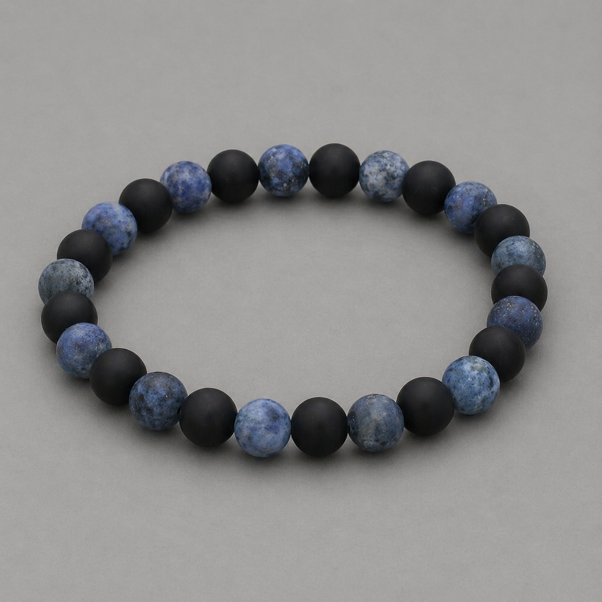 Dumortierit matt & Onyx matt Armband 8 mm – Ruhe, Fokus & innere Stabilität