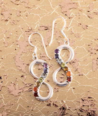 Lemniskate 7 Chakra Ohrringe – Ansicht 2
