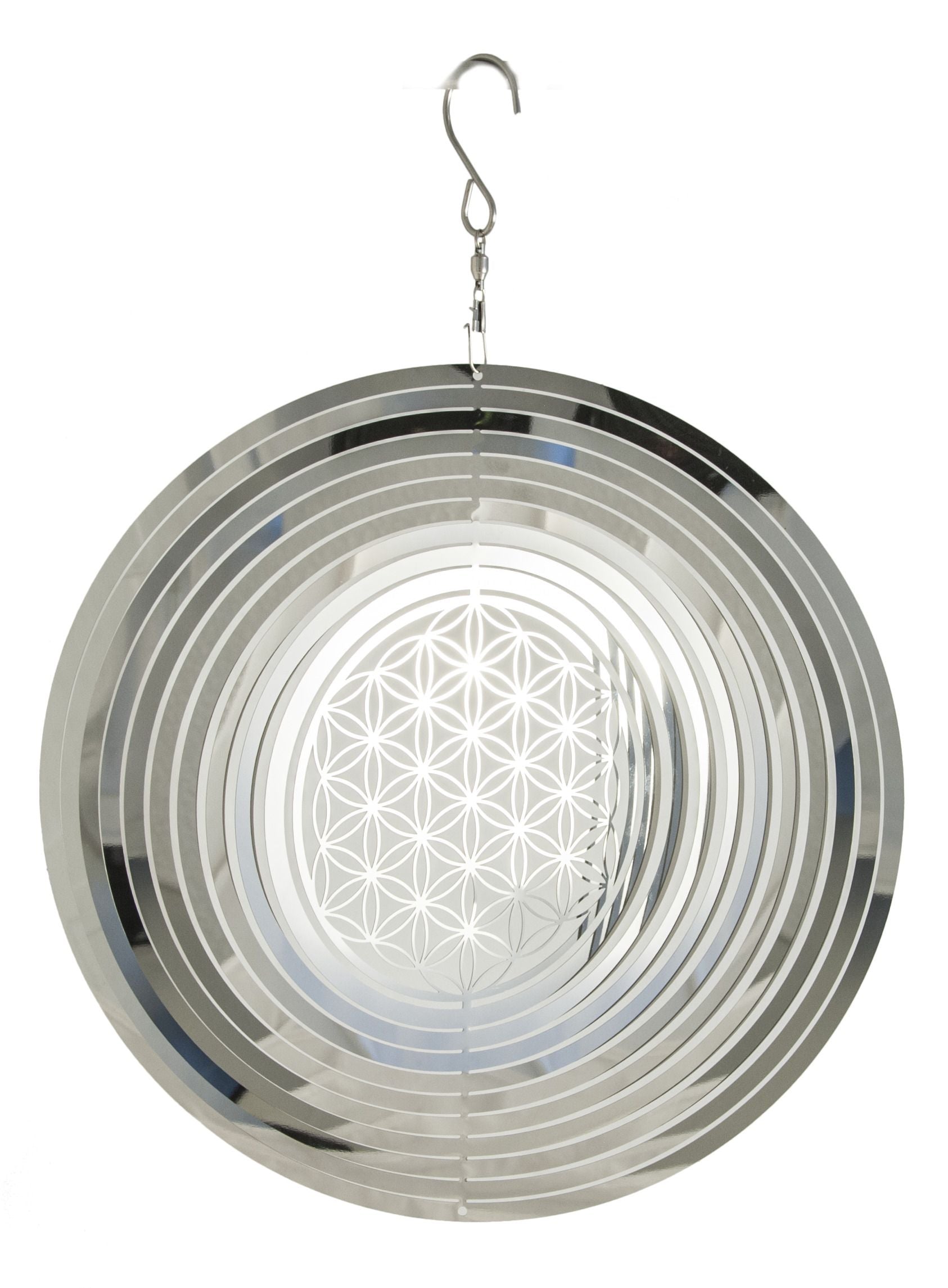 Blume des Lebens Mobile 25,4 cm aus Edelstahl – Seelenecho