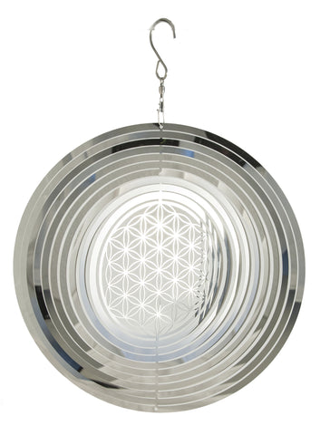 Blume des Lebens Mobile 25,4 cm aus Edelstahl – Seelenecho