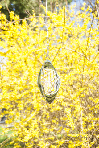 Blume des Lebens Mobile 25,4 cm aus Edelstahl – Ansicht 2