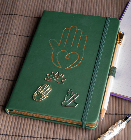 Yoga Schreibbuch grün A5, Hand – Ansicht 2