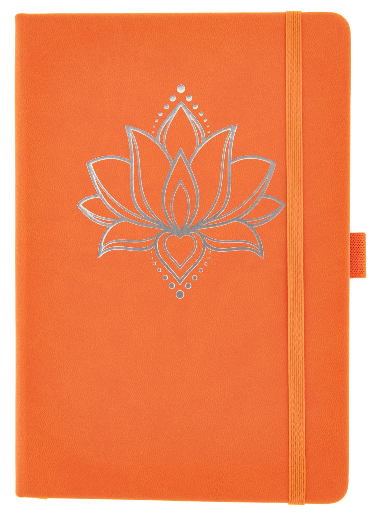 Yoga Schreibbuch orange A5, Lotus – Seelenecho