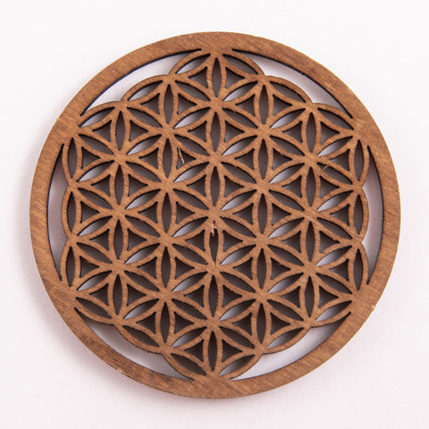 Blume des Lebens 6 cm, dunkelbraun aus Holz – Seelenecho
