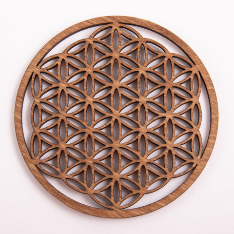 Blume des Lebens 9 cm, dunkelbraun aus Holz – Seelenecho