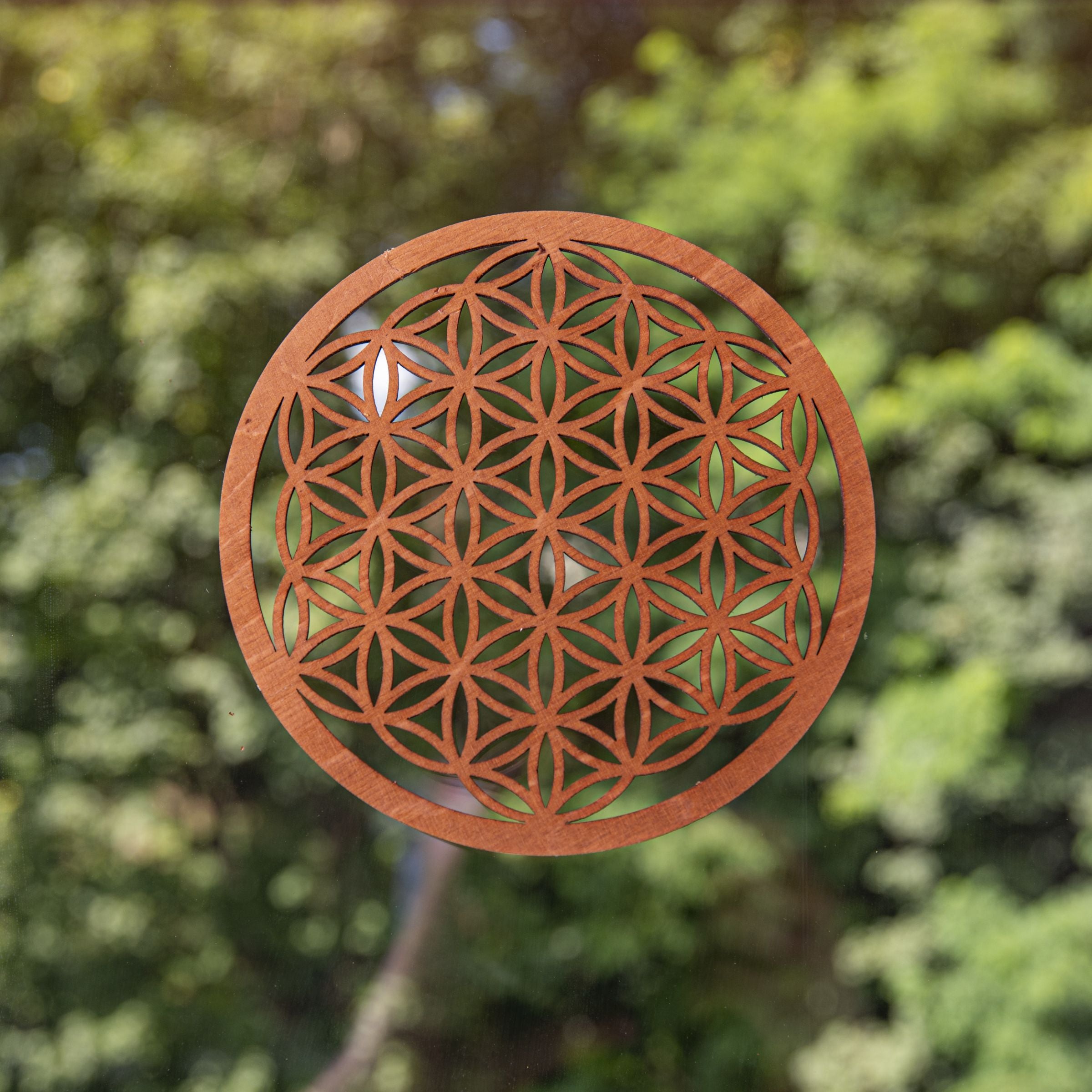 Blume des Lebens 14,4 cm, dunkelbraun aus Holz – Ansicht 2