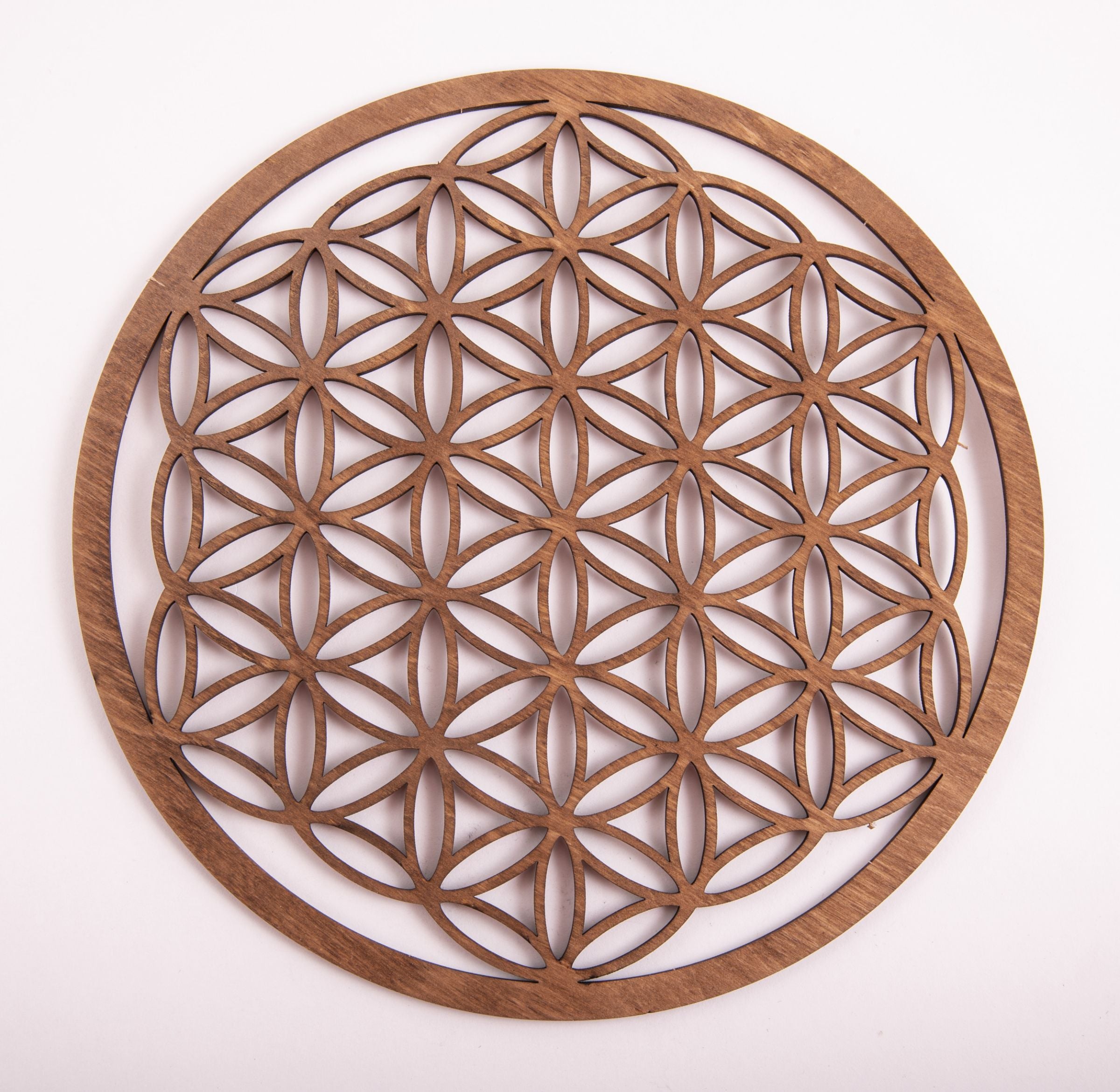 Blume des Lebens 22 cm, dunkelbraun aus Holz – Seelenecho