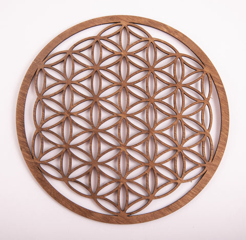 Blume des Lebens 22 cm, dunkelbraun aus Holz – Seelenecho