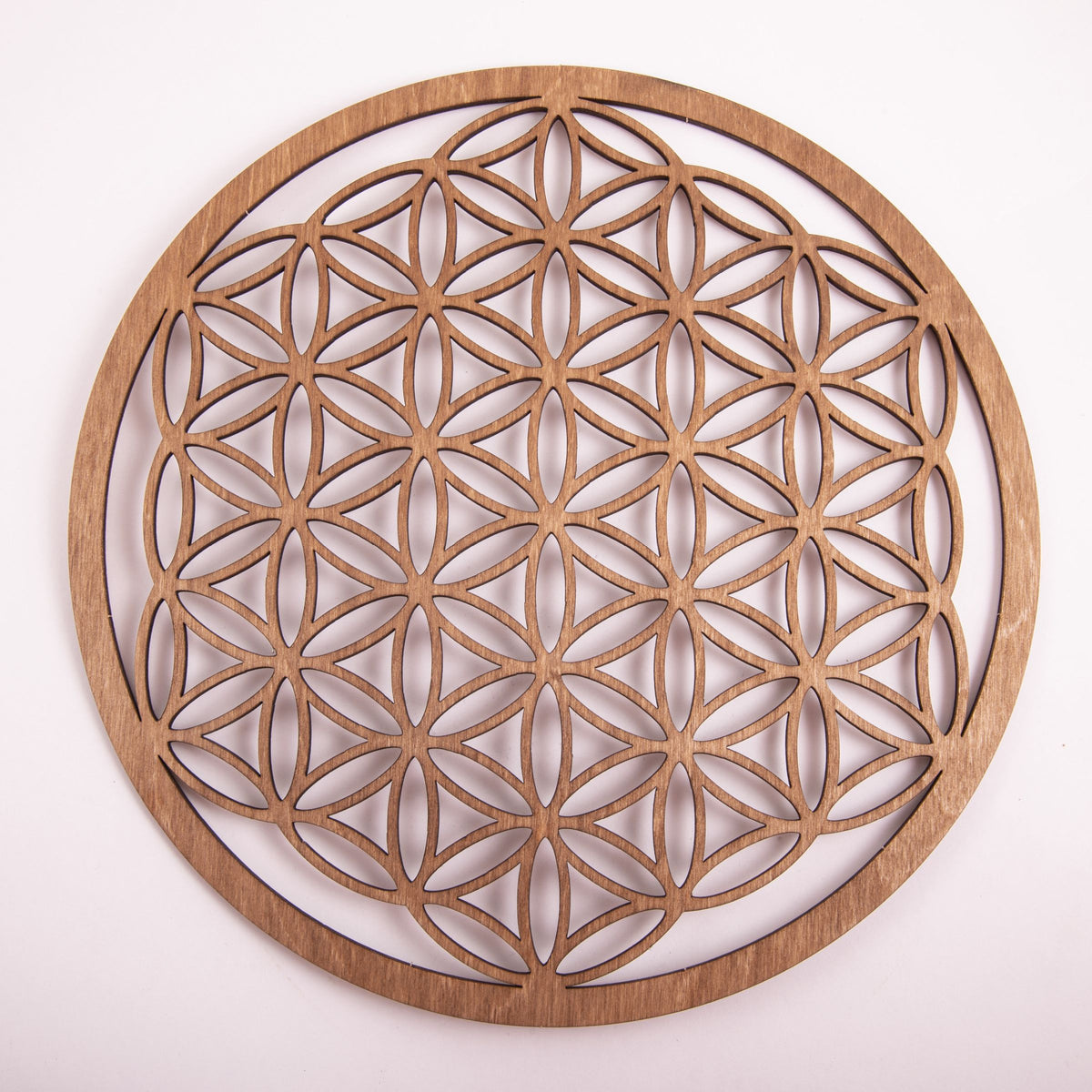 Blume des Lebens 28 cm, dunkelbraun aus Holz – Seelenecho