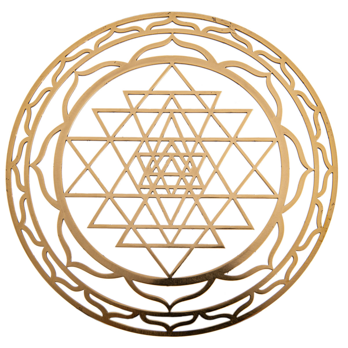 Shri Yantra aus Messing 15 cm – Seelenecho