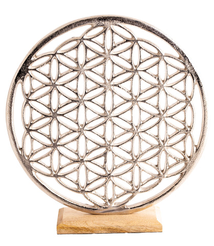 Blume des Lebens Silber Ambiente Element, Weißmetall – Seelenecho
