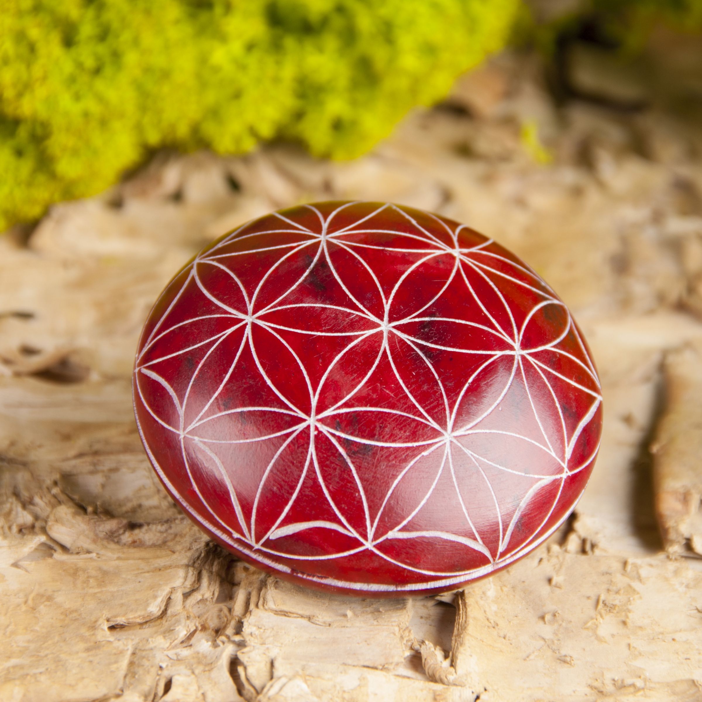 Handschmeichler Lebensblume, rot, Speckstein – Seelenecho