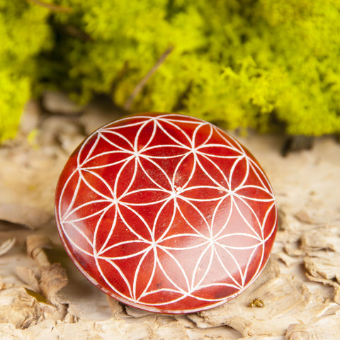 Handschmeichler Lebensblume, orange Speckstein – Seelenecho