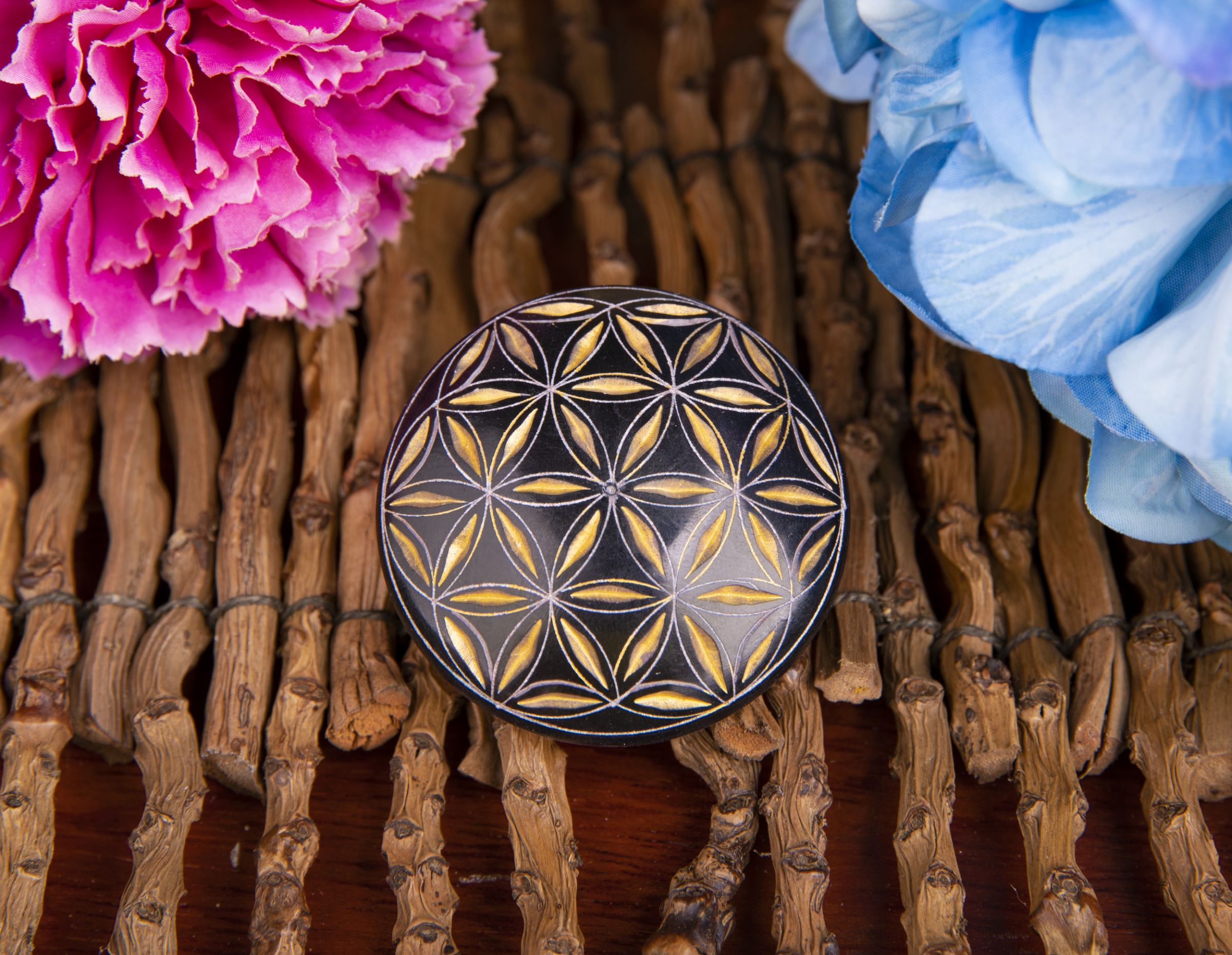 Handschmeichler Lebensblume, schwarz - gold – Ansicht 3