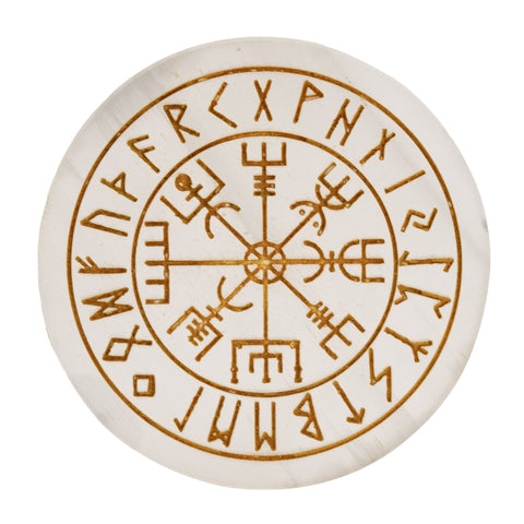 Vegvisir Platte aus Selenit – Seelenecho
