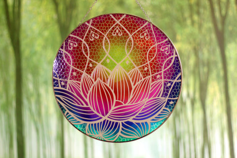 Lotus Fensterbild Glas – Ansicht 2