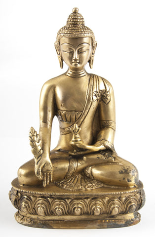 Medizin-Buddha, Messing, ca. 20 cm – Seelenecho