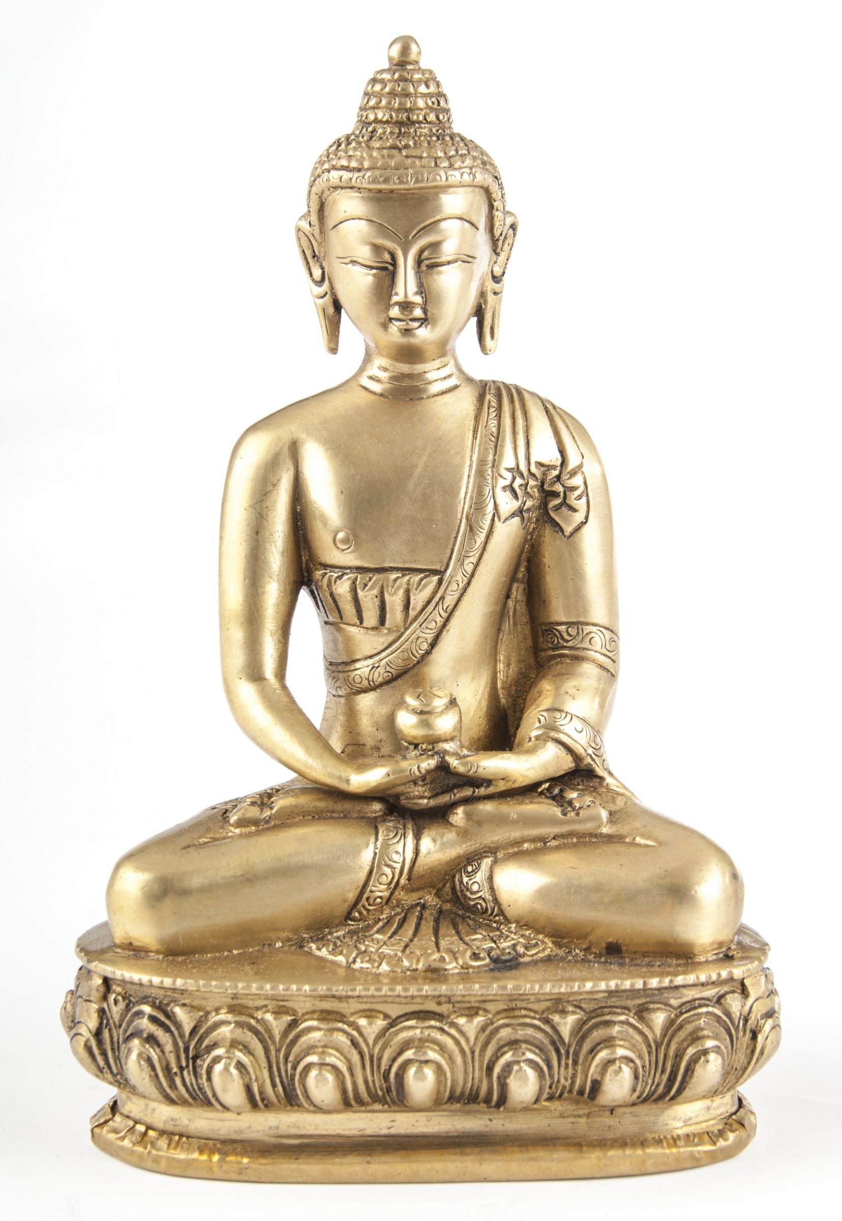 Buddha Amithaba, Messing, ca. 20 cm – Seelenecho
