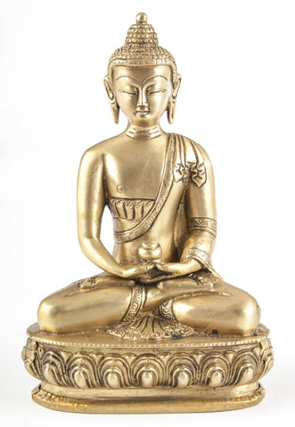 Buddha Amithaba, Messing, ca. 20 cm – Seelenecho