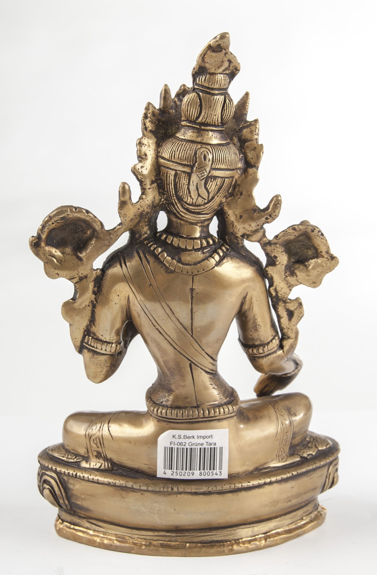 Grüne Tara, Messing, 21 cm hoch – Ansicht 3