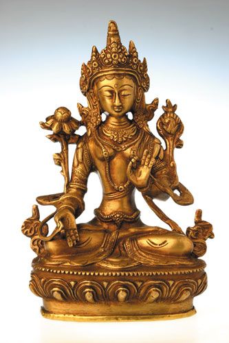 Weiße Tara, Messing, 20 cm hoch – Seelenecho