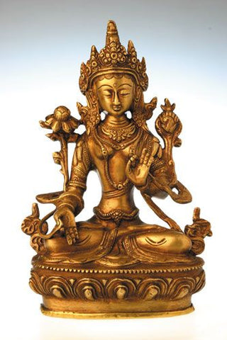 Weiße Tara, Messing, 20 cm hoch – Seelenecho