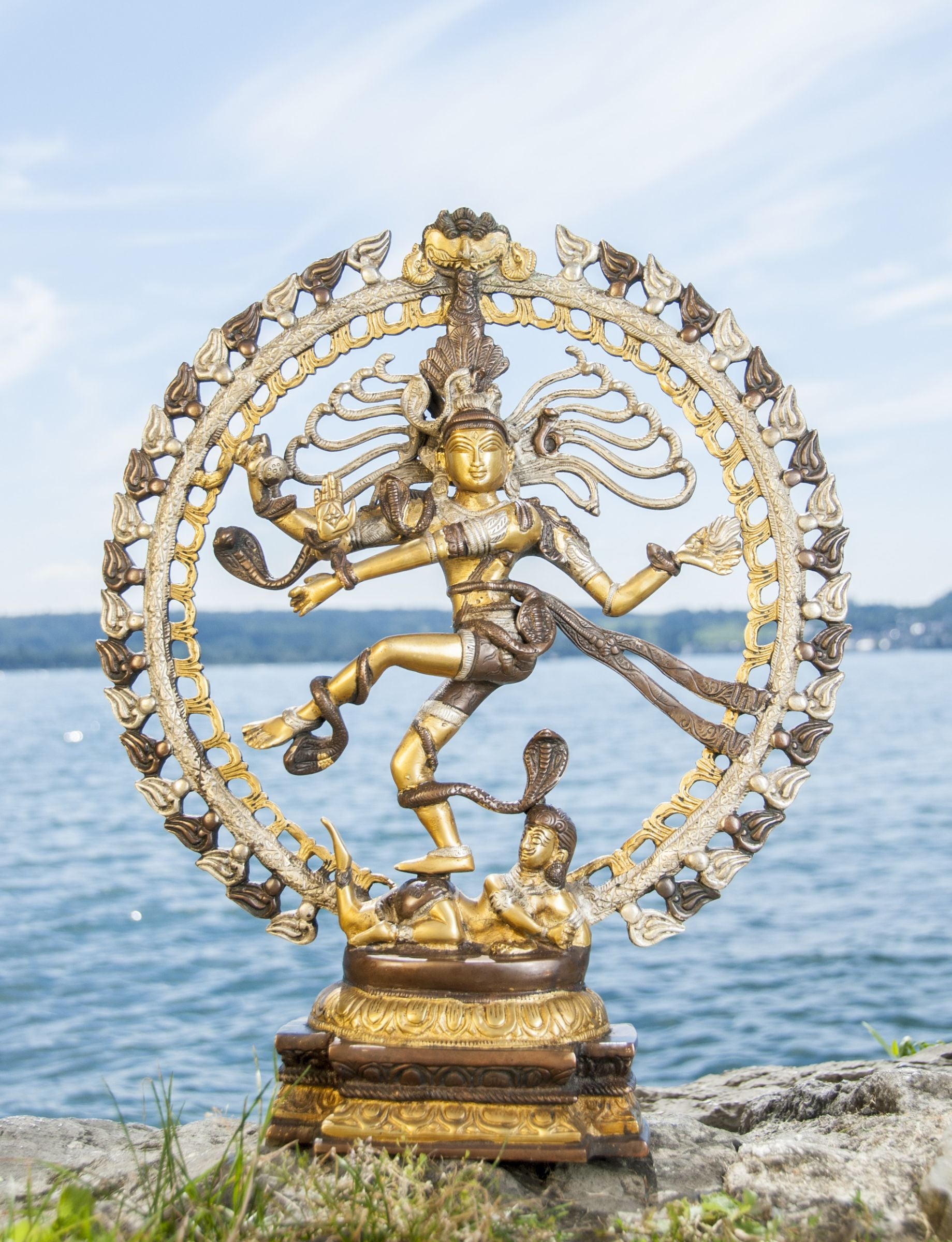 Nataraj, 50 cm Messing, platiniert – Seelenecho