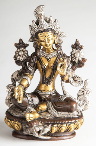Grüne Tara, Messing ca. 14 cm – Seelenecho