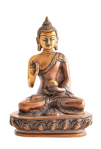 Segnender Buddha Messing, Finish: Nepali Orange – Seelenecho
