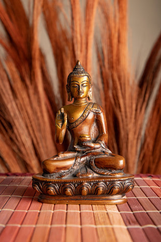 Segnender Buddha Messing, Finish: Nepali Orange – Ansicht 2