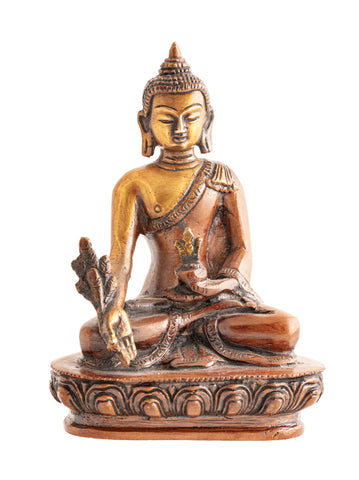 Medizin Buddha Messing, finish: poliert, Nepali Orange – Seelenecho