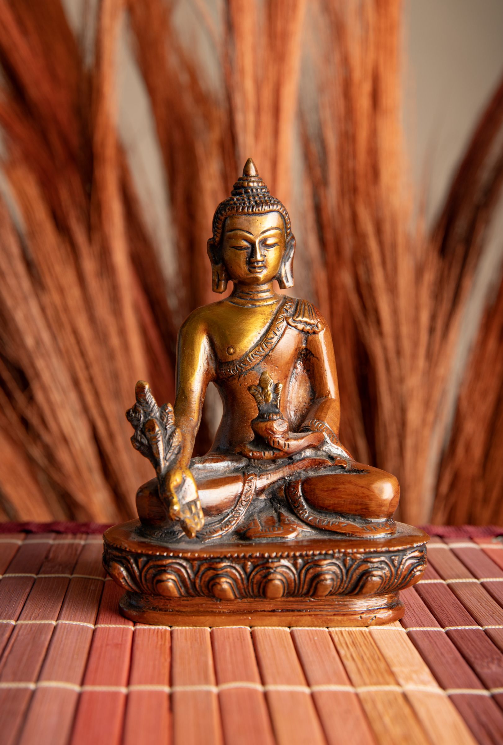 Medizin Buddha Messing, finish: poliert, Nepali Orange – Ansicht 2
