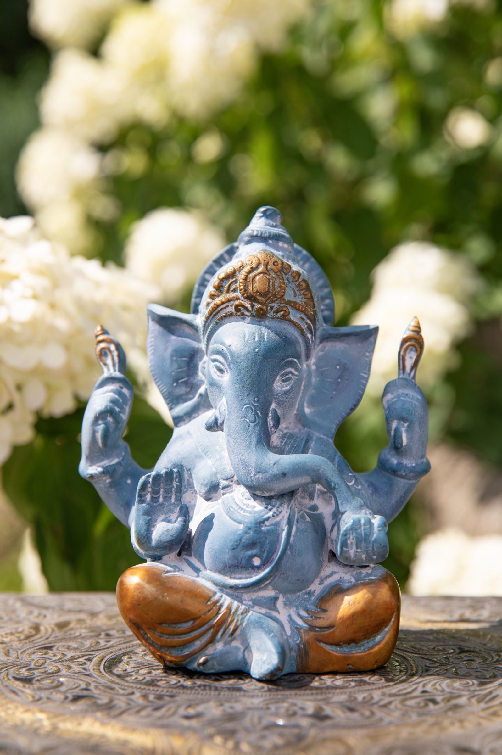 Ganesh blauer Sandstein/Gold Finish – Ansicht 2