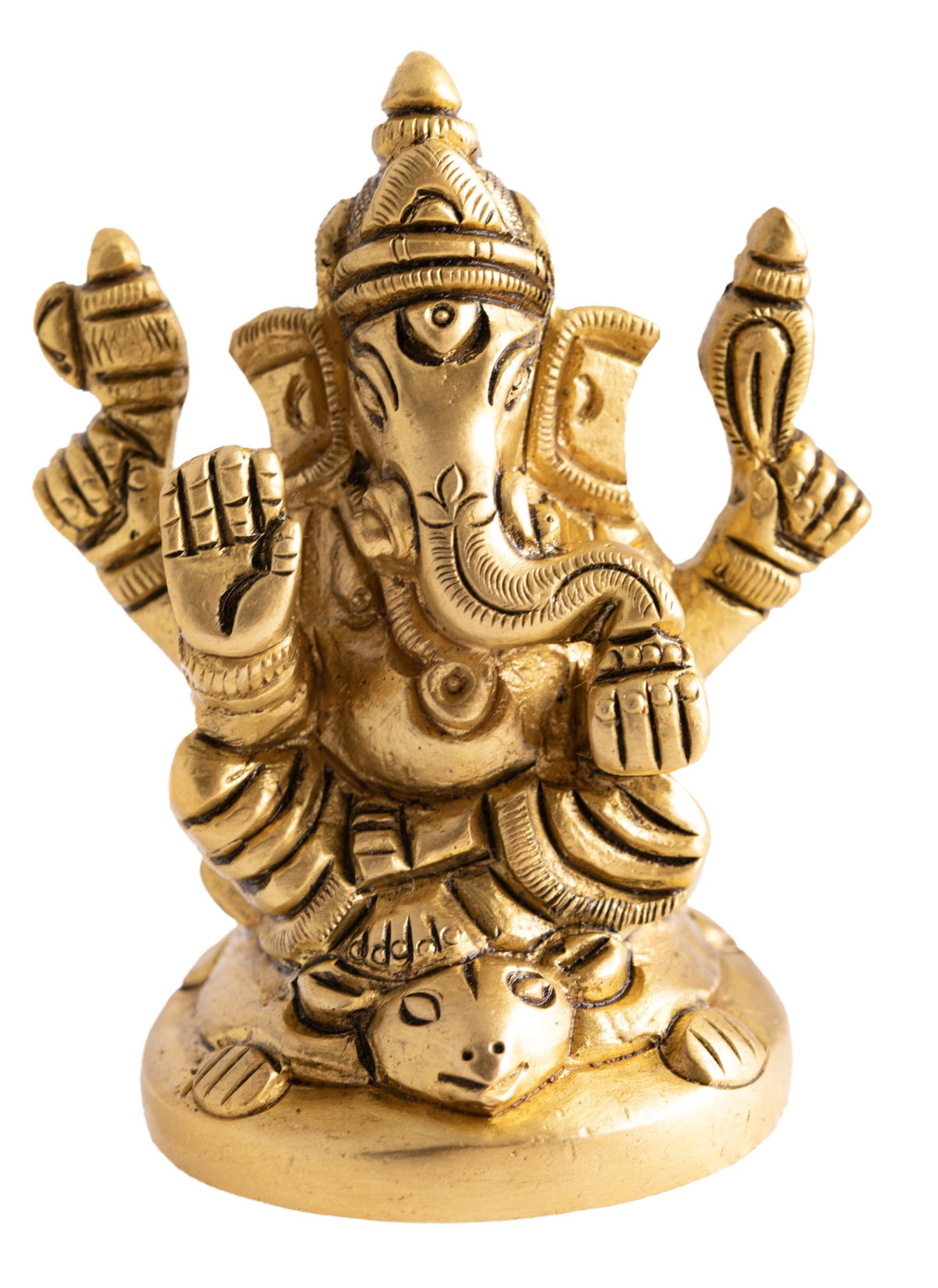 Ganesh mit Maus Messing in Gold matt finish – Seelenecho
